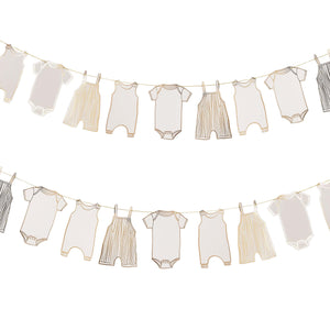 Baby Shower Gold Babygrow Card Garland 2.5m
