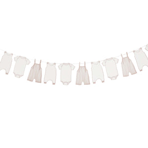 Baby Shower Pink Babygrow Card Garland 2.5m