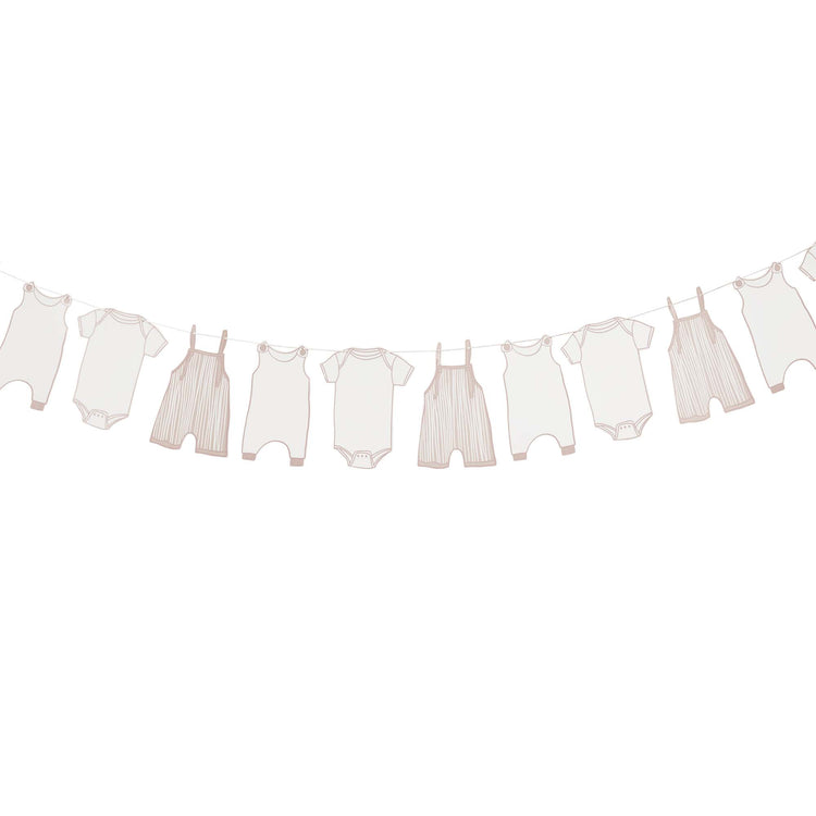 Baby Shower Pink Babygrow Card Garland 2.5m