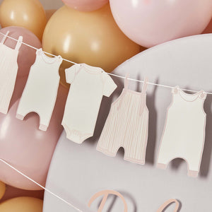 Baby Shower Pink Babygrow Card Garland 2.5m