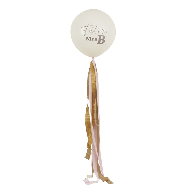 Bride to Be Future Mrs Jumbo 45cm Latex Balloon & Tassel Tail