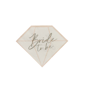 Bride to Be Diamond Shaped Napkins