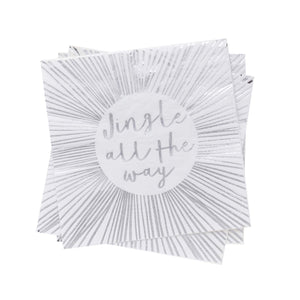 Core Christmas Silver Jingle All The Way Lunch Napkins