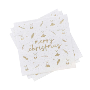Core Christmas Gold Merry Christmas Lunch Napkins
