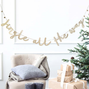 Core Christmas Gold Jingle All The Way Bell Card Banner 2m