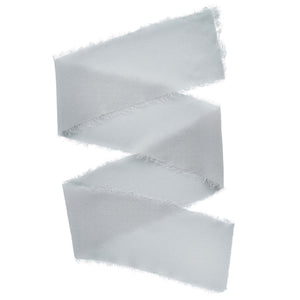 DIY Wedding Grey Chiffon Crepe Frayed Ribbon - 50mm x 5m