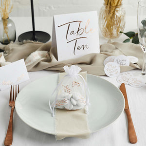 DIY Wedding Rose Gold Vine Organza Bags