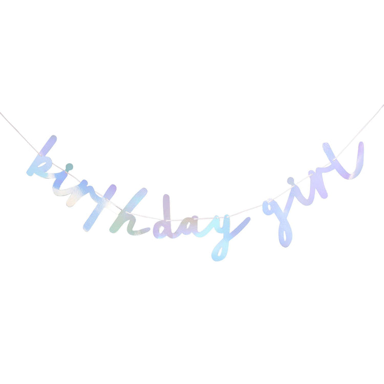 Enchanted Iridescent Birthday Girl Card Banner 2m