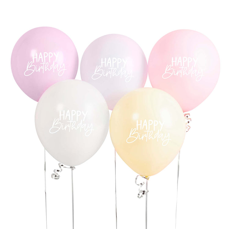 Eco Rainbow Happy Birthday 30cm Latex Balloons