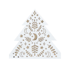 Festive Folklore Christmas Tree Shaped Napkins