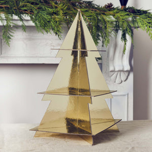 Festive Folklore Gold Christmas Tree Cake Stand