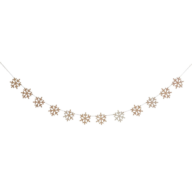 Festive Folklore Snowflake Wooden Garland 2.5m