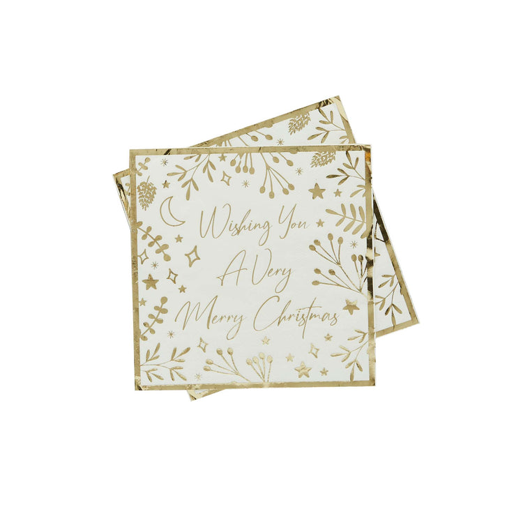 Festive Folklore Additions Gold Lunch Napkins