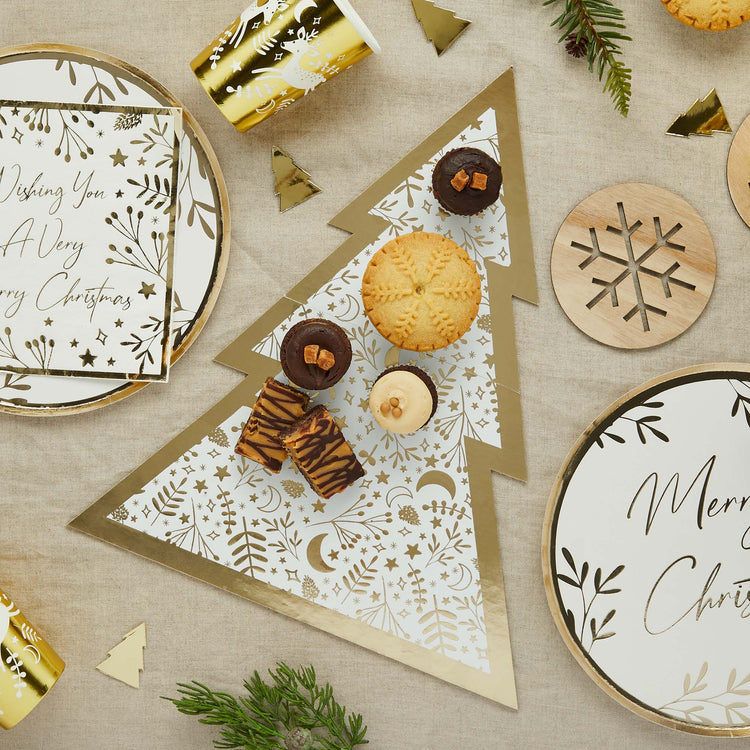 Festive Folklore Gold Christmas Tree Grazing Board