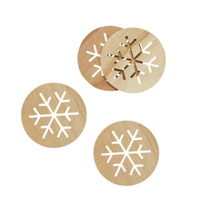 Festive Folklore Snowflake Wooden Coasters