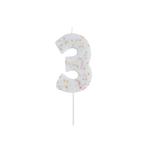 Giant Sprinkle Number 3 Candle