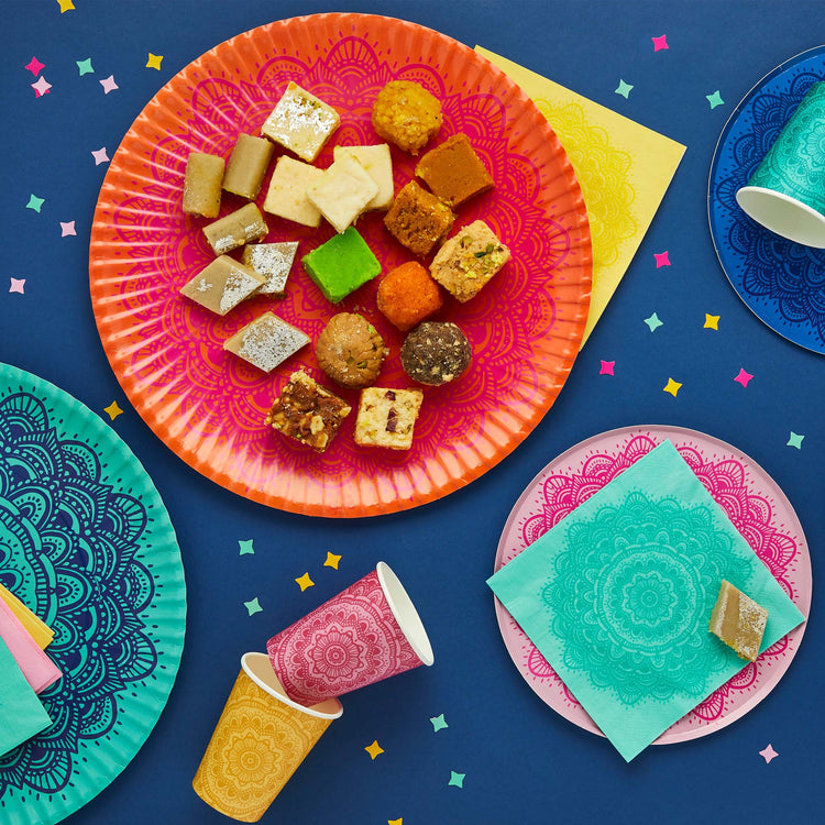 Happy Diwali Mandala Large Paper Platter