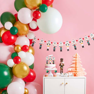 Holly Jolly Christmas Pink Red Green & Gold Balloon Arch Kit