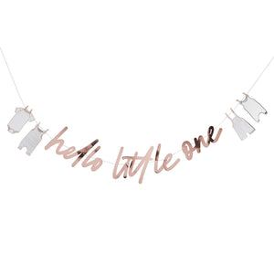 Hello Little One Rose Gold Card Banner 2m
