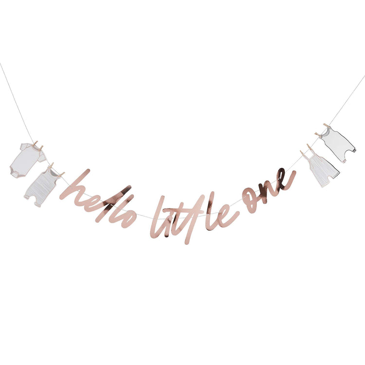Hello Little One Rose Gold Card Banner 2m