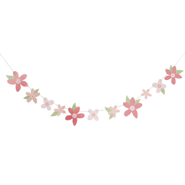 Little Princess Pink Flower Card Garland 2m