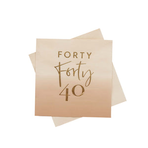 Milestone Birthday Gold Foiled Forty Lunch Napkins
