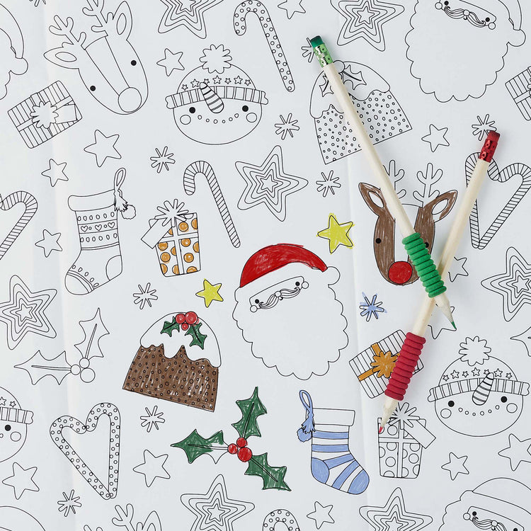 Merry Christmas Festive Colour In Paper Tablecloth