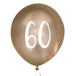 Metallic Mix Up Gold Number 60 Latex 30cm Balloons