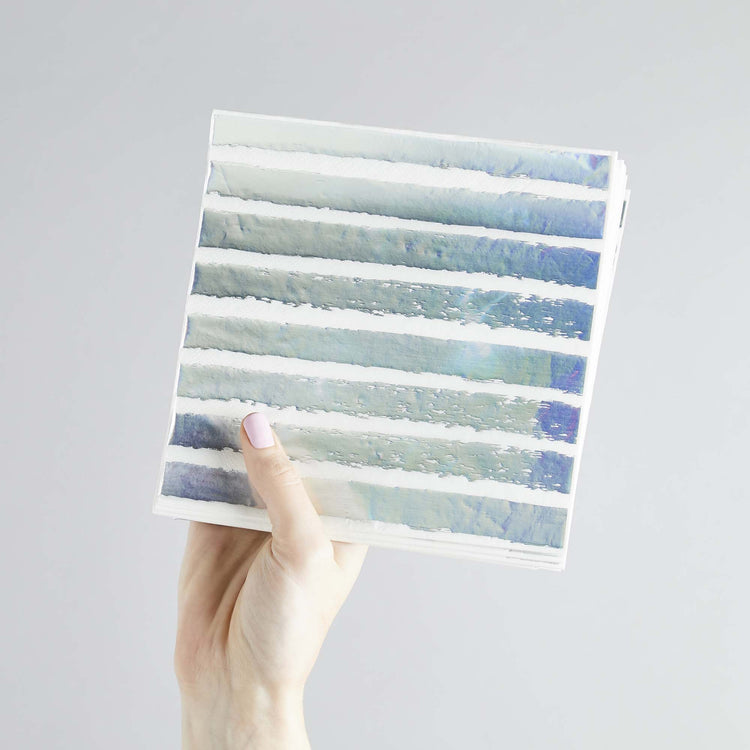 Metallic Mix Up Iridescent Striped Lunch Napkins
