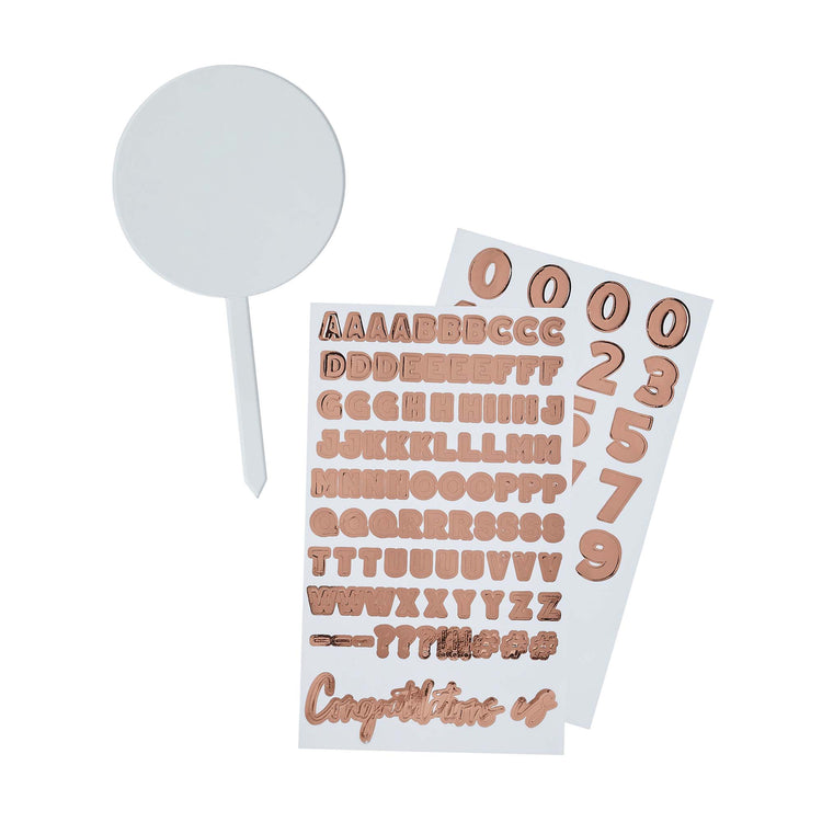 Metallic Mix Up Rose Gold Customisable Acrylic Cake Topper