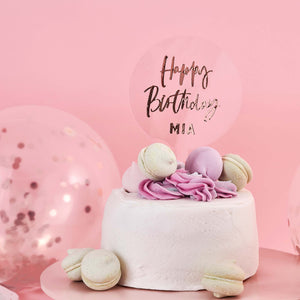 Metallic Mix Up Rose Gold Customisable Acrylic Cake Topper