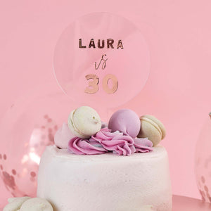 Metallic Mix Up Rose Gold Customisable Acrylic Cake Topper
