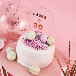 Metallic Mix Up Rose Gold Customisable Acrylic Cake Topper