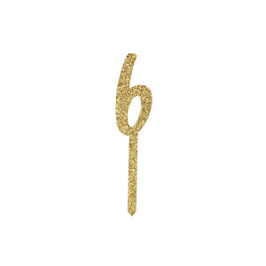Metallic Mix Up Gold Number 6 Glitter Acrylic Cake Topper