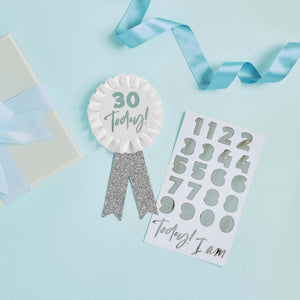 Metallic Mix Up Silver Customisable Birthday Badge