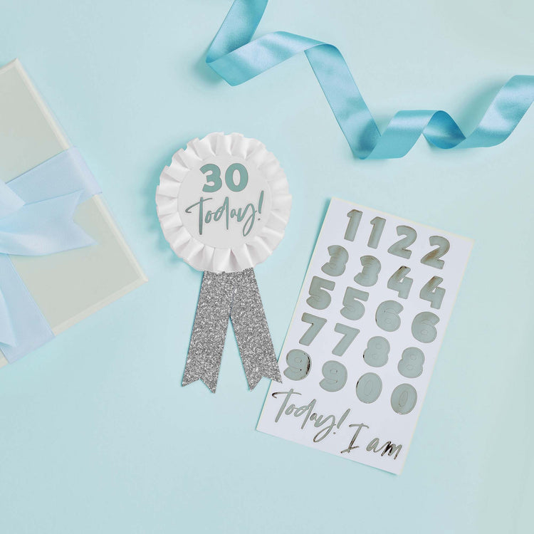 Metallic Mix Up Silver Customisable Birthday Badge