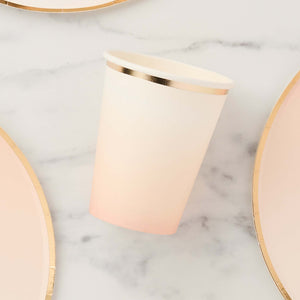 Ombre Metallic Gold & Peach Ombre 250ml Paper Cups