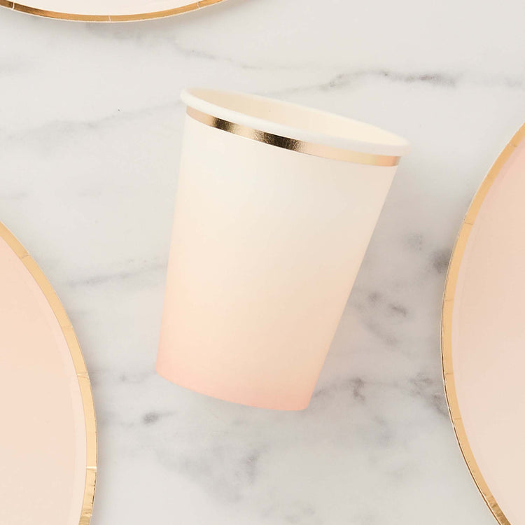Ombre Metallic Gold & Peach Ombre 250ml Paper Cups