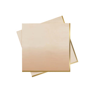Ombre Metallic Gold & Peach Ombre Lunch Napkins