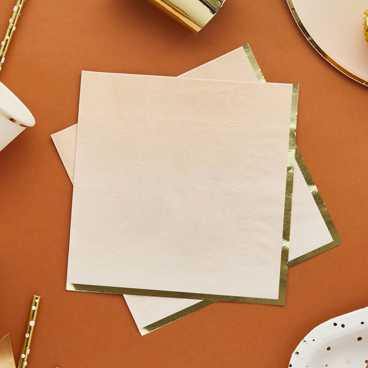 Ombre Metallic Gold & Peach Ombre Lunch Napkins