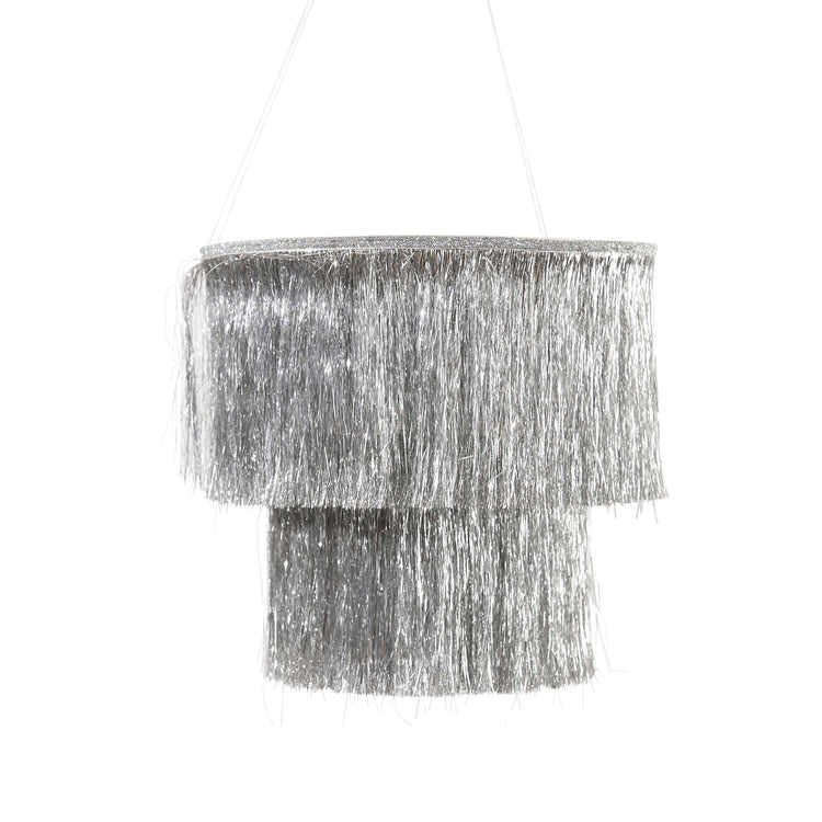 Disco Party Silver Fringe Chandelier