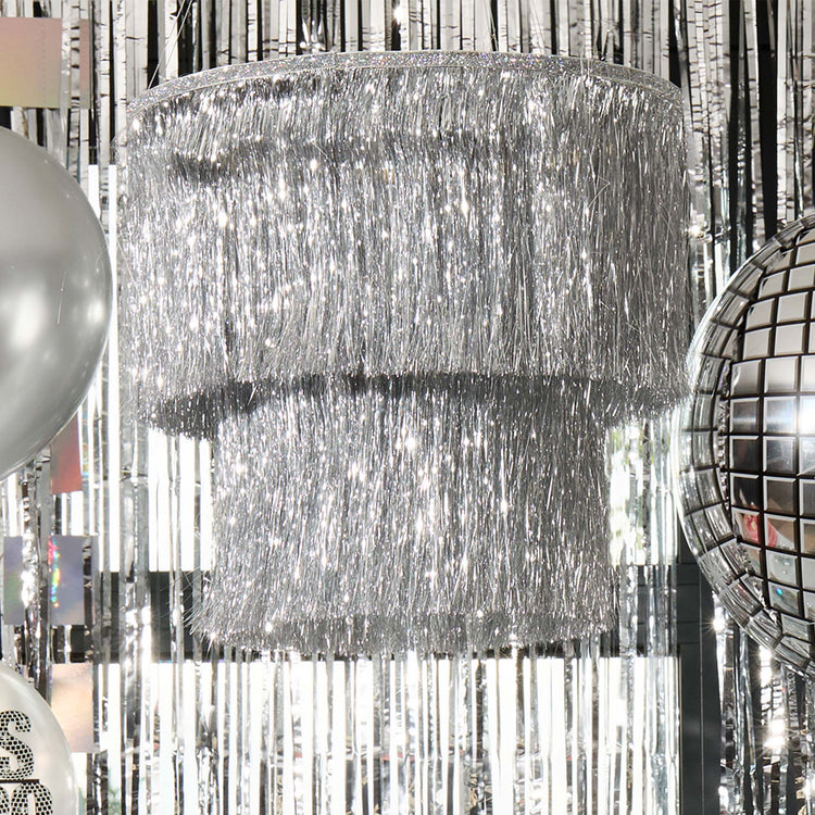 Disco Party Silver Fringe Chandelier