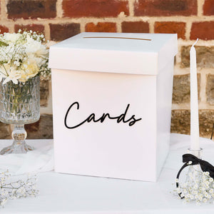 Monochrome Wedding Card Box with Black Cards Acrylic 3D Letters