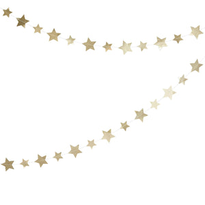 New Years Eve Gold Star Card Garland 4m