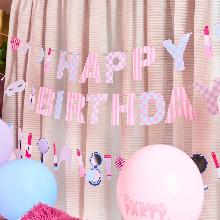 Pamper Party Happy Birthday Card Banner 2.2m
