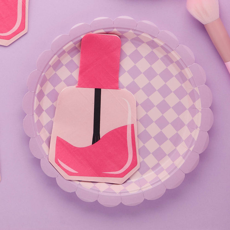 Pamper Party Nail Varnish Shaped Napkins