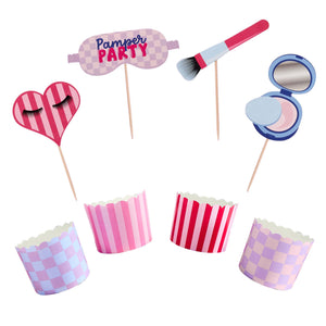 Pamper Party Make Up Food Picks & Food Cup Set