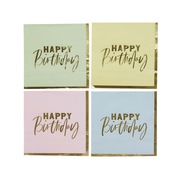 Pastel Party Pastel Happy Birthday Lunch Napkins