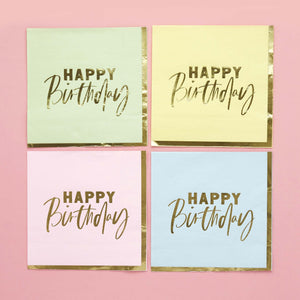 Pastel Party Pastel Happy Birthday Lunch Napkins