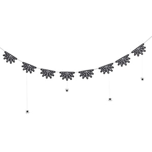 Spell Yeah! Cobweb Card Garland With Hanging Spiders 2m